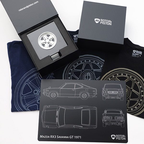 Automotive inspired products including wall art, desk accessories and apparel